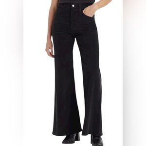 NEW Levis Women's Ribcage Bell High-Rise Corduroy Flare Black Jean Size 27 x 32